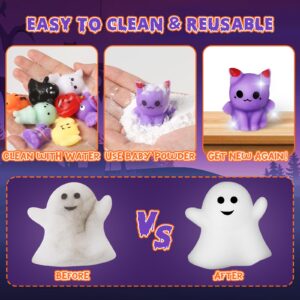 60PCS Halloween Squishy Toys for Kids, Halloween Party Favor for Kids, Halloween Classies Character Squishy Toys, Mochi Toys for Halloween Trick or Treat, Classroom Rewards, Goodie Bags