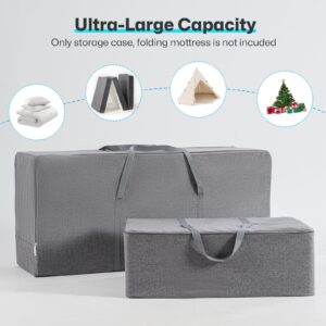 GOHOME Folding Mattress Storage Bag - Trifold Memory Foam Mattress Carry Case, Portable Mattress Sofa Bed Carrying Box for 6" Twin & Twin XL Foldable Floor Mattress, 38.5"x27.5"x19"