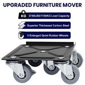 FEILAYDUN Furniture Mover Dolly, Larger Size Heavy Duty Furniture Movers, 3748LB/1700KG Load Capacity, 360° Rotation Wheels & Furniture Lifter, for Moving Heavy Furniture, Sofa, Cabinet, Refrigerator