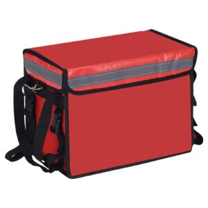 patikil insulated bag for pizza xl, 16.5"x11.4"x11.8" insulated bag with divider, catering thermal food bag for hot/cold food, red(32l)