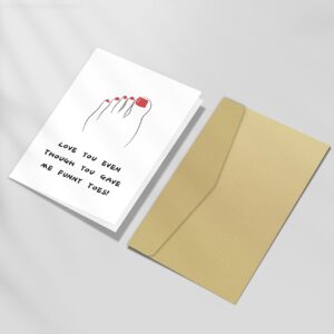 Qiyepbro Funny Birthday card for Mom Toes Mothers Day Card Birthday Gift Card for Mom Daughter Birthday Card Love You Even Though You Gave Me Funny Toes