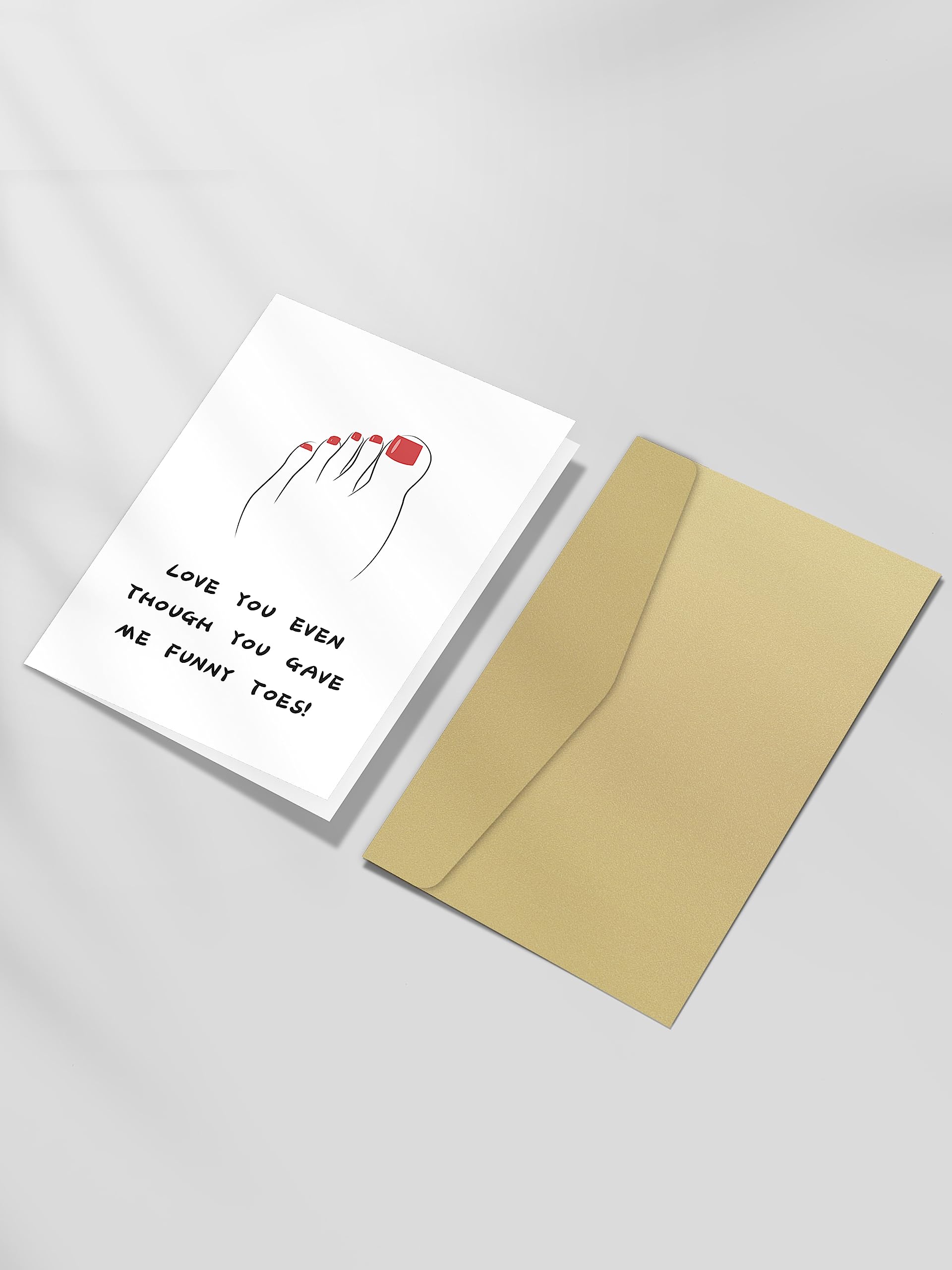 Qiyepbro Funny Birthday card for Mom Toes Mothers Day Card Birthday Gift Card for Mom Daughter Birthday Card Love You Even Though You Gave Me Funny Toes