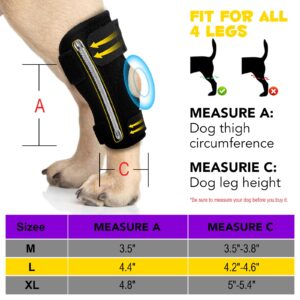 Oimmal 1 Pair Dog Leg Brace for Rear Hock & Ankle Front Leg Support, Canine Hind Leg Joint Compression Wrap, Dog Leg Support, Injury and Sprain Protection, Ankle Brace with Knee Support for Dogs (L)