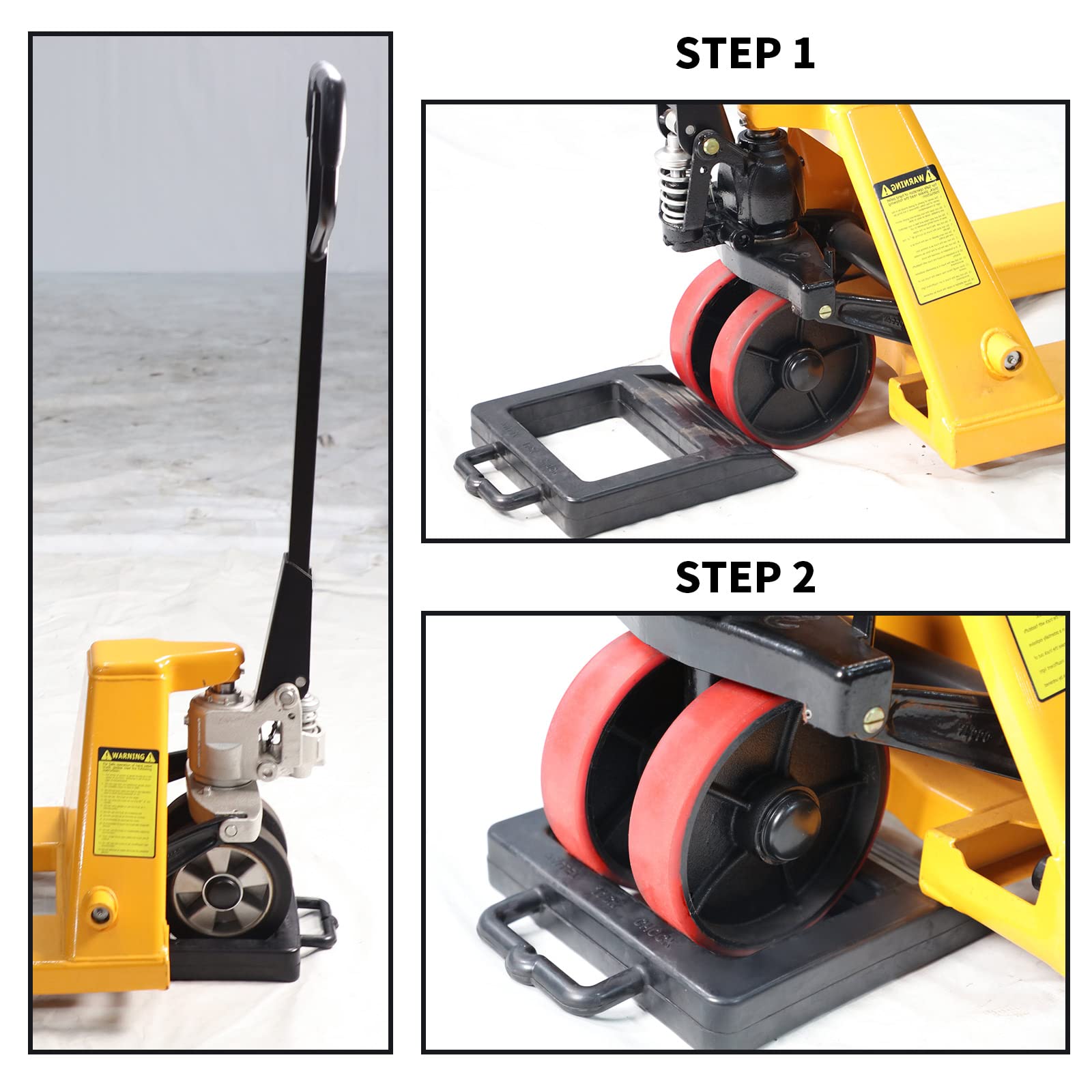 Rubber Pallet Jack Stopper Wheel Truck Chock Heavy Duty Pallet Jack Chock, Black Stop Chock for Truck Pallet Jack 14.2" Length x 11.4" Width x 2" Height