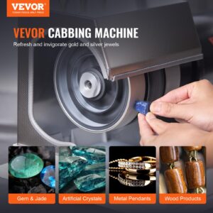 VEVOR Cabbing Machine, 6" 1/4HP 1800rpm Efficient, Lapidary Rock Grinder Polisher With Lamp & Water Pump, Gem Faceting Machine, Rock Grinding Machine for Gem Jade Stone, Create Cabochons for Necklaces