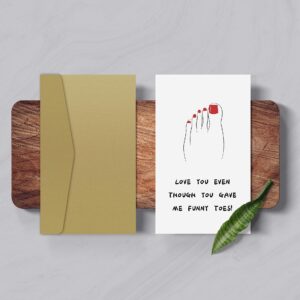 Qiyepbro Funny Birthday card for Mom Toes Mothers Day Card Birthday Gift Card for Mom Daughter Birthday Card Love You Even Though You Gave Me Funny Toes