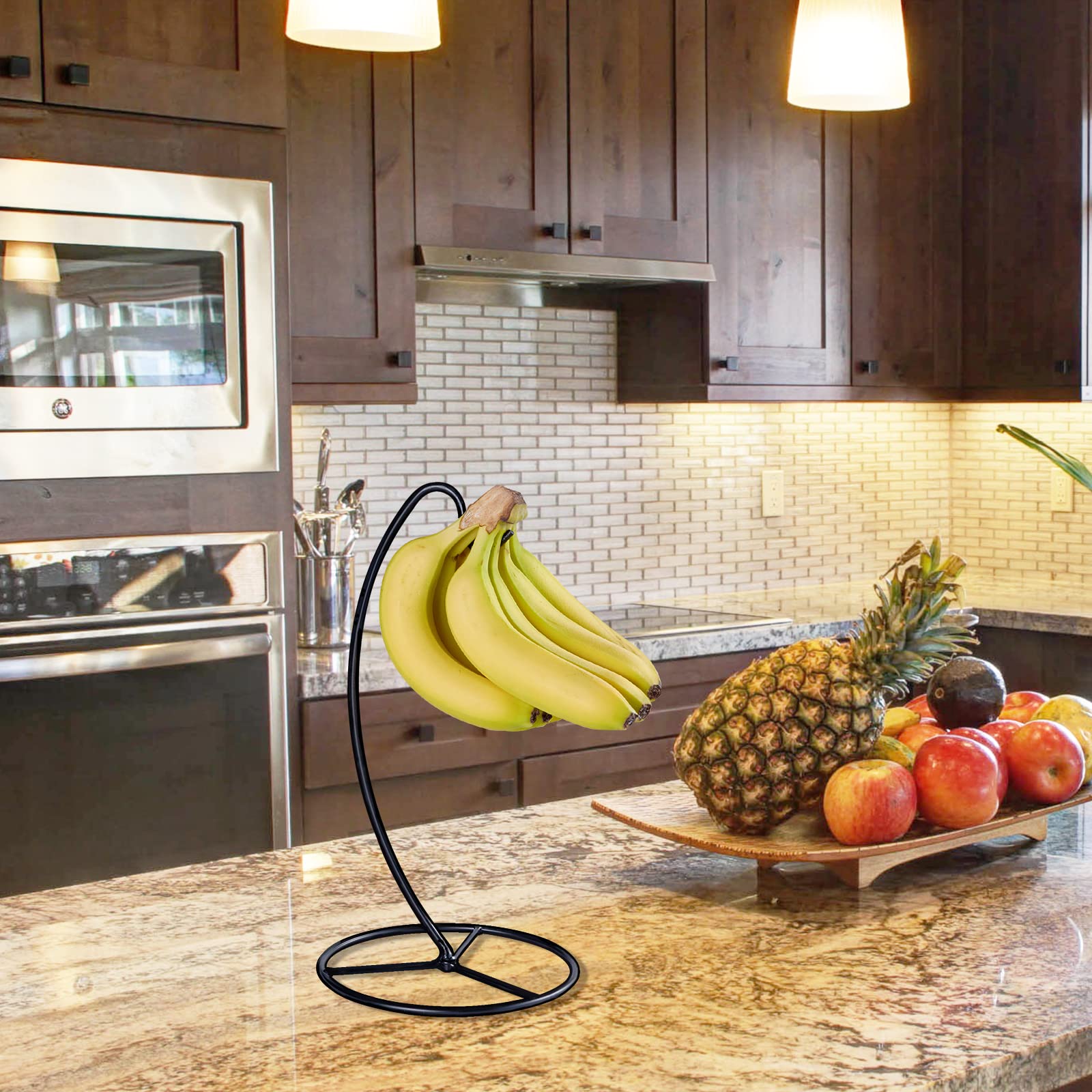 FFQ Banana Holder Stand,Banana Hanger Tree Stand Hook for Kitchen Countertop, Banana Hook Stand hold 15lb banana