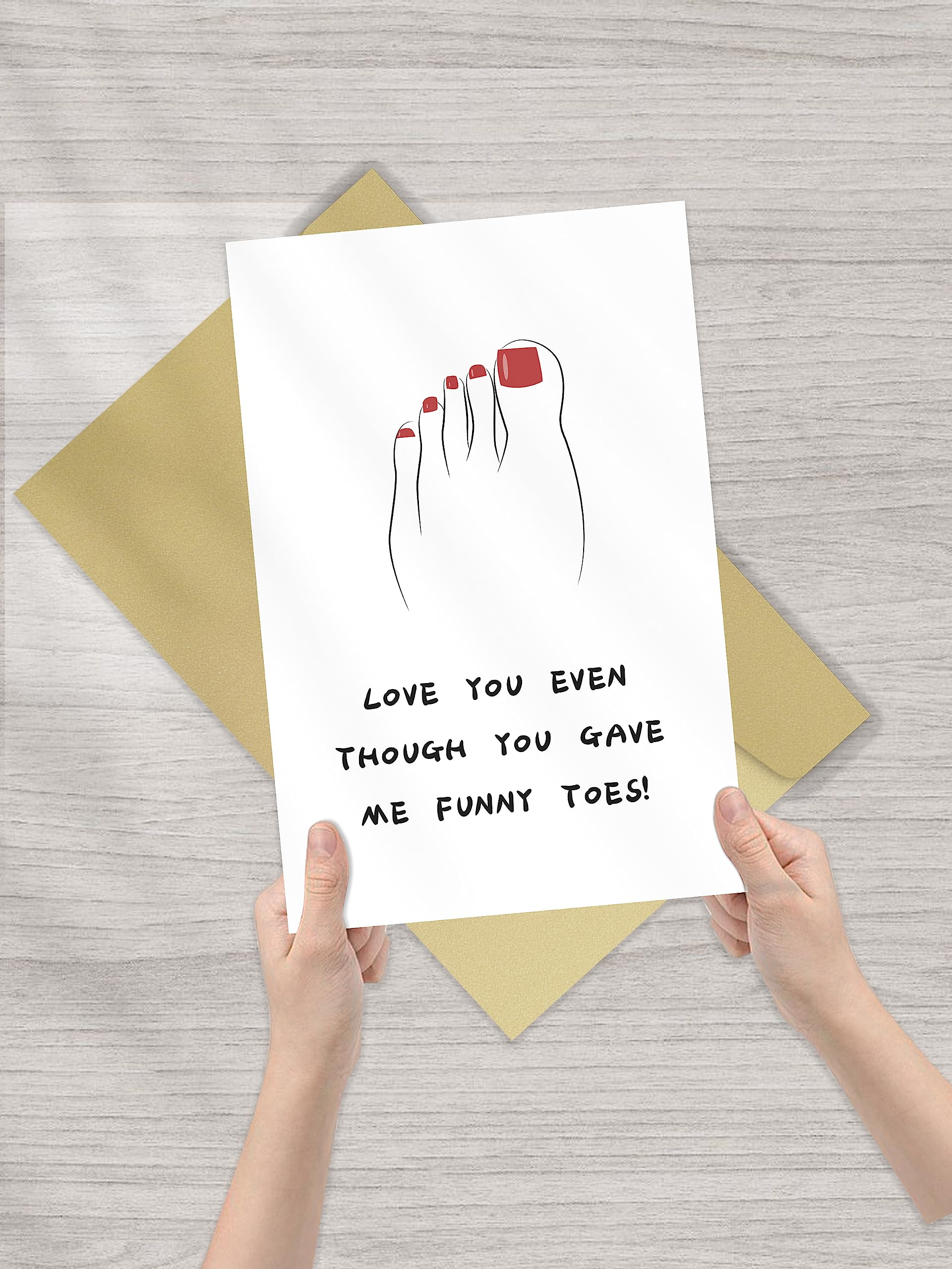 Qiyepbro Funny Birthday card for Mom Toes Mothers Day Card Birthday Gift Card for Mom Daughter Birthday Card Love You Even Though You Gave Me Funny Toes