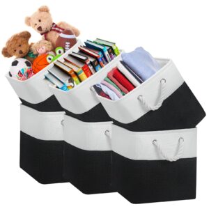 outdoorm 11x11 inch cube storage bins - pack of 6 | space-saving collapsible baskets for home and office use