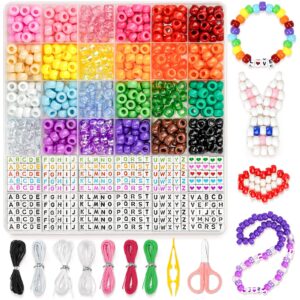 dowsabel friendship bracelet kit, 24 colors bracelet making kit pony beads for jewelry making, letter beads heart beads for bracelet making, ideal gifts for teen girls kids adults