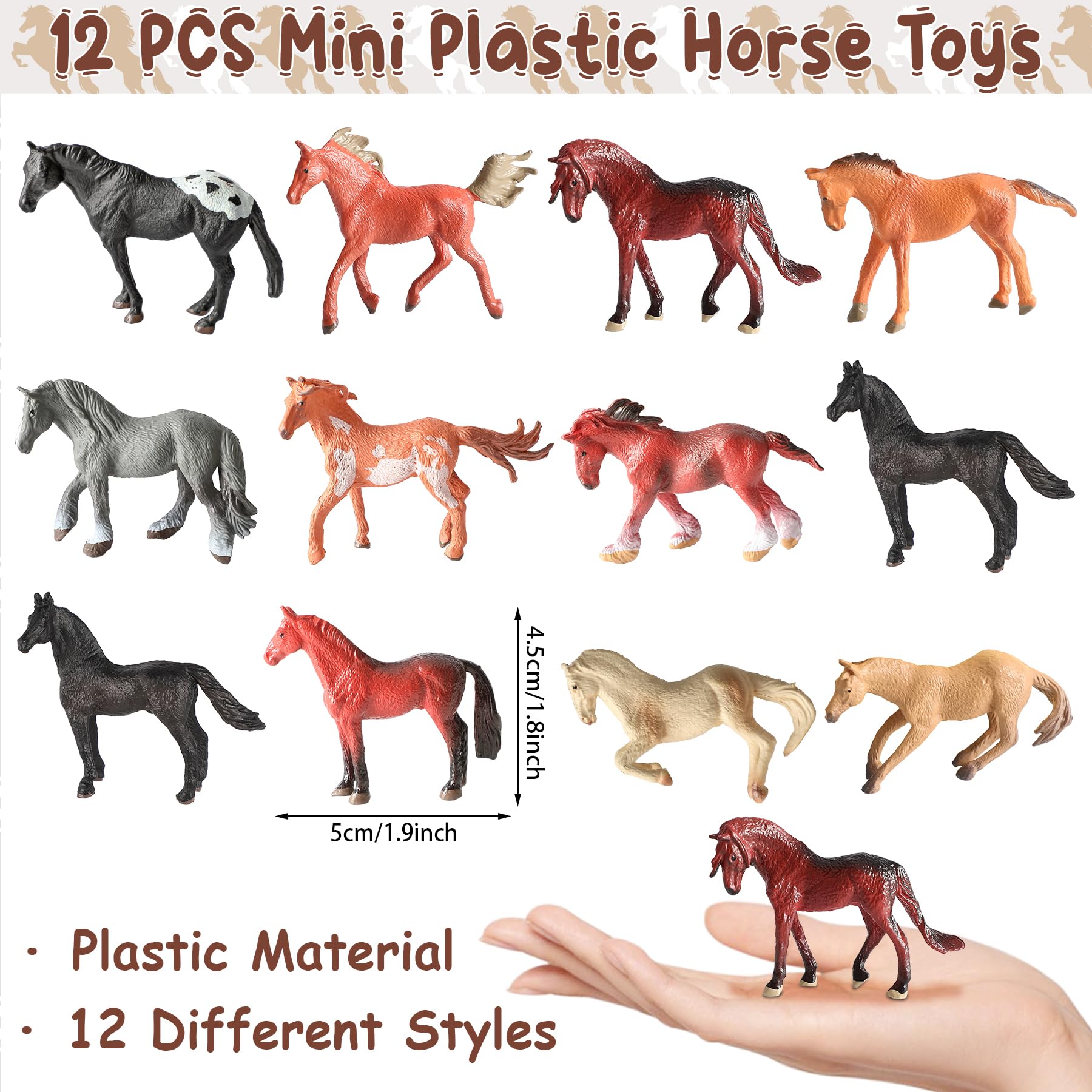 Erweicet Horse Party Favors 72 PCS Slap Bracelets Temporary Tattoos DIY Stickers Keychains Mini Horse Plastic Toys Gift Bags for Cowboys Western Animal Theme Birthday Party Baby Shower