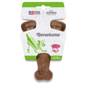 Benebone Dental Durable Dog Chew Toy for Aggressive Chewers, Real Bacon, Made in USA, Small & Wishbone Durable Dog Chew Toy for Aggressive Chewers, Made in USA, Small, Real Bacon Flavor