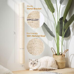 xympo 34" Wall Mounted Cat Scratcher, Sisal Scratching Post