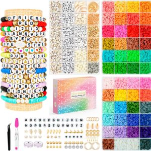 Friendship Bracelet Kit Concert Bracelets Merch, 14000pcs 48 Colors Clay Beads Bracelet Making Kit with Number Letter Beads Album Inspired Bracelets Gift for Girls Kids Teen Crafts Jewelry Making