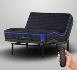 idealbed s4 nebula luxury hybrid mattress + 4i custom adjustable bed sleep system, comfort, cooling & support, advanced silent operation, massage (medium firm, full)