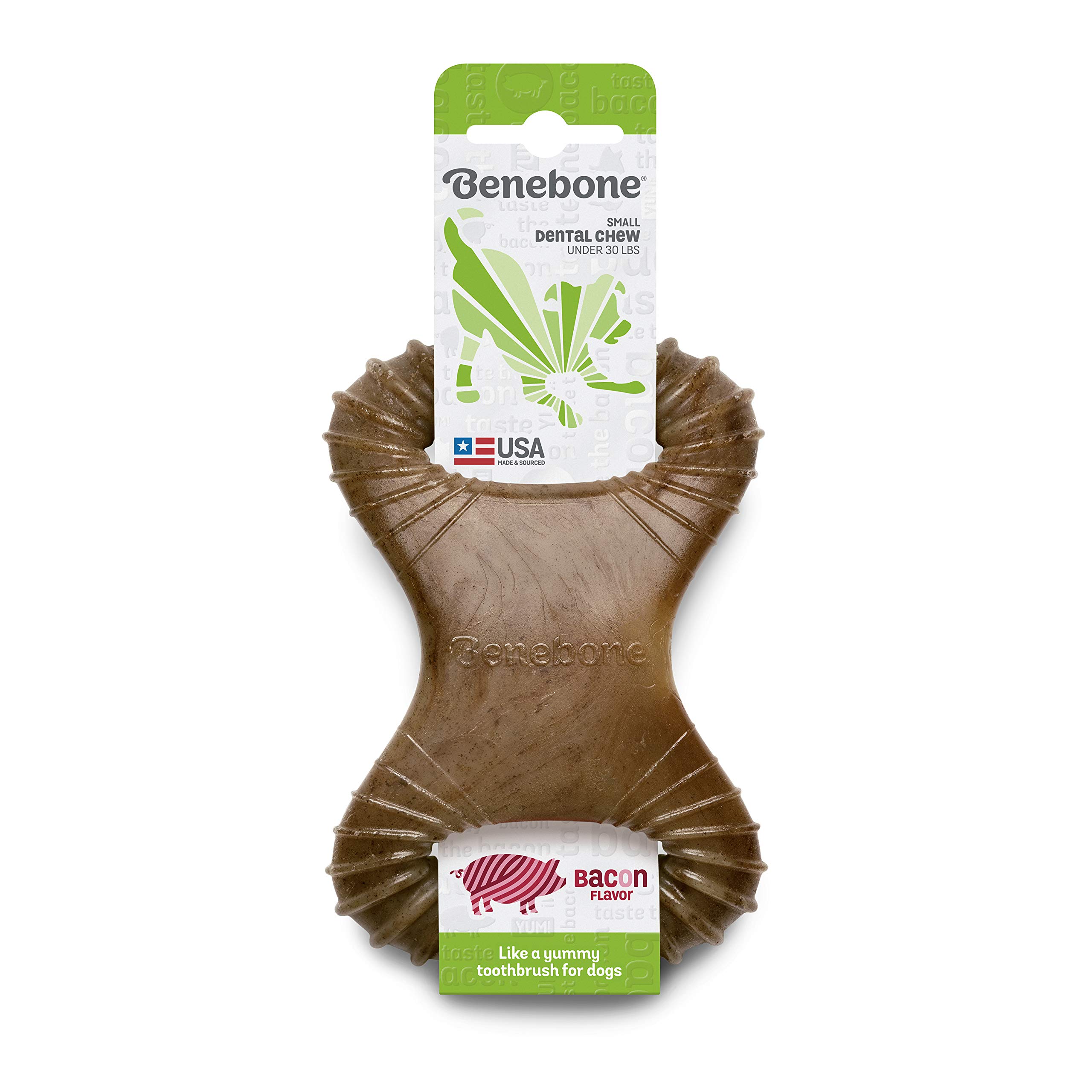 Benebone Dental Durable Dog Chew Toy for Aggressive Chewers, Real Bacon, Made in USA, Small & Wishbone Durable Dog Chew Toy for Aggressive Chewers, Made in USA, Small, Real Bacon Flavor