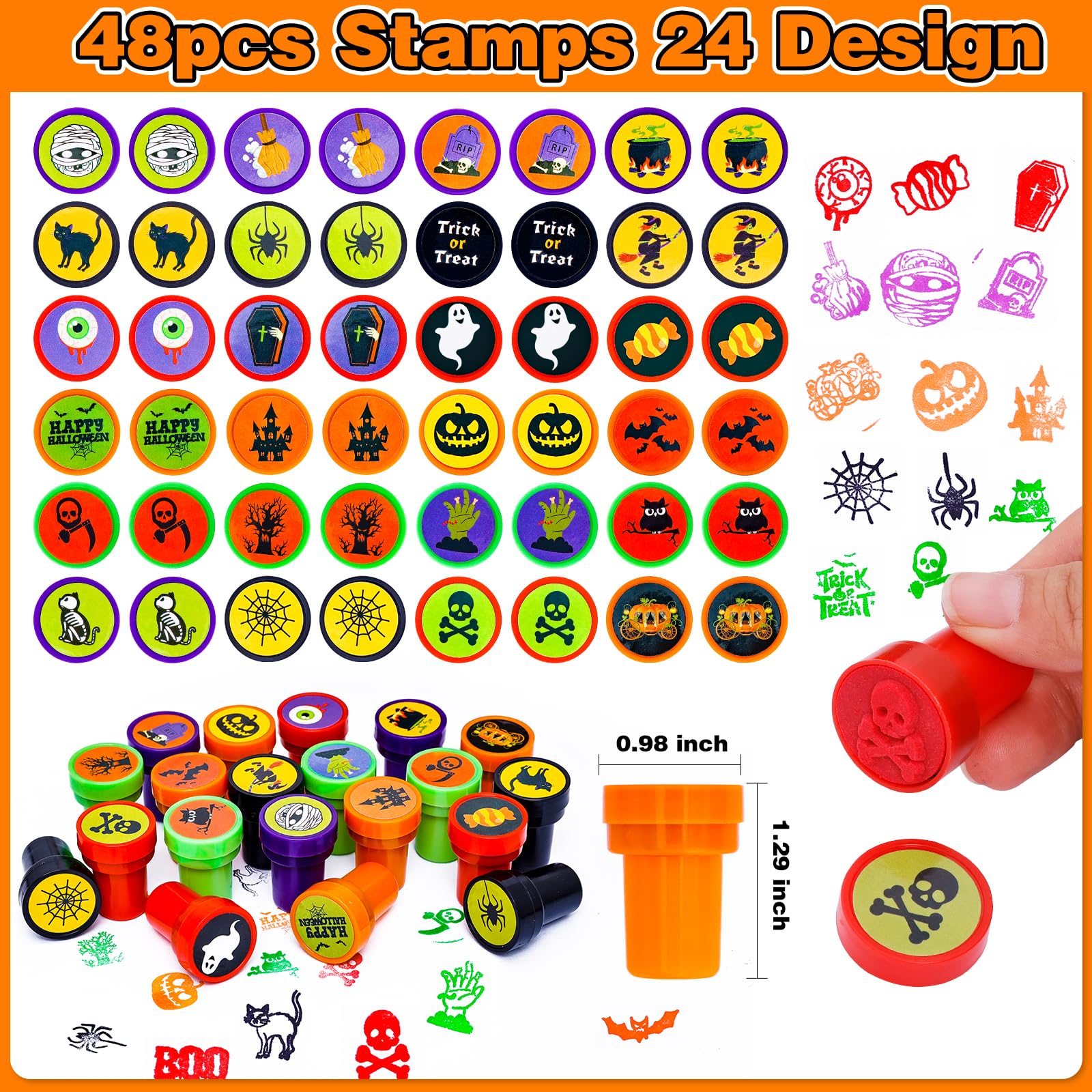 MGparty 288 Pack Halloween Party Favors Bulk Toys for Kids - Tattoos Stamps Slap Bracelets Rubber Bracelets Halloween Pinata Stuffers Trick-or-Treat Goodie Bag Fillers Classroom Game Prizes