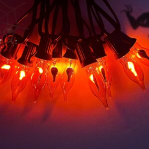 12 Pack Flicker Flame Light Bulbs, C18 Halloween Orange Flame Replacement Bulbs E12 Candelabra Base Light Bulbs for Electric Window Candles Halloween Indoor Outdoor String Lights , 1 Watt, 120 Volts