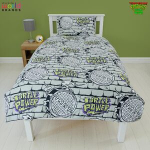 Teenage Mutant Ninja Turtles Power Single Rotary Duvet Cover Set - Bedding Duvet Cover with Pillow Case - Reversible Duvet Cover Set for Kids - Comfortable & Breathable - Cute Design