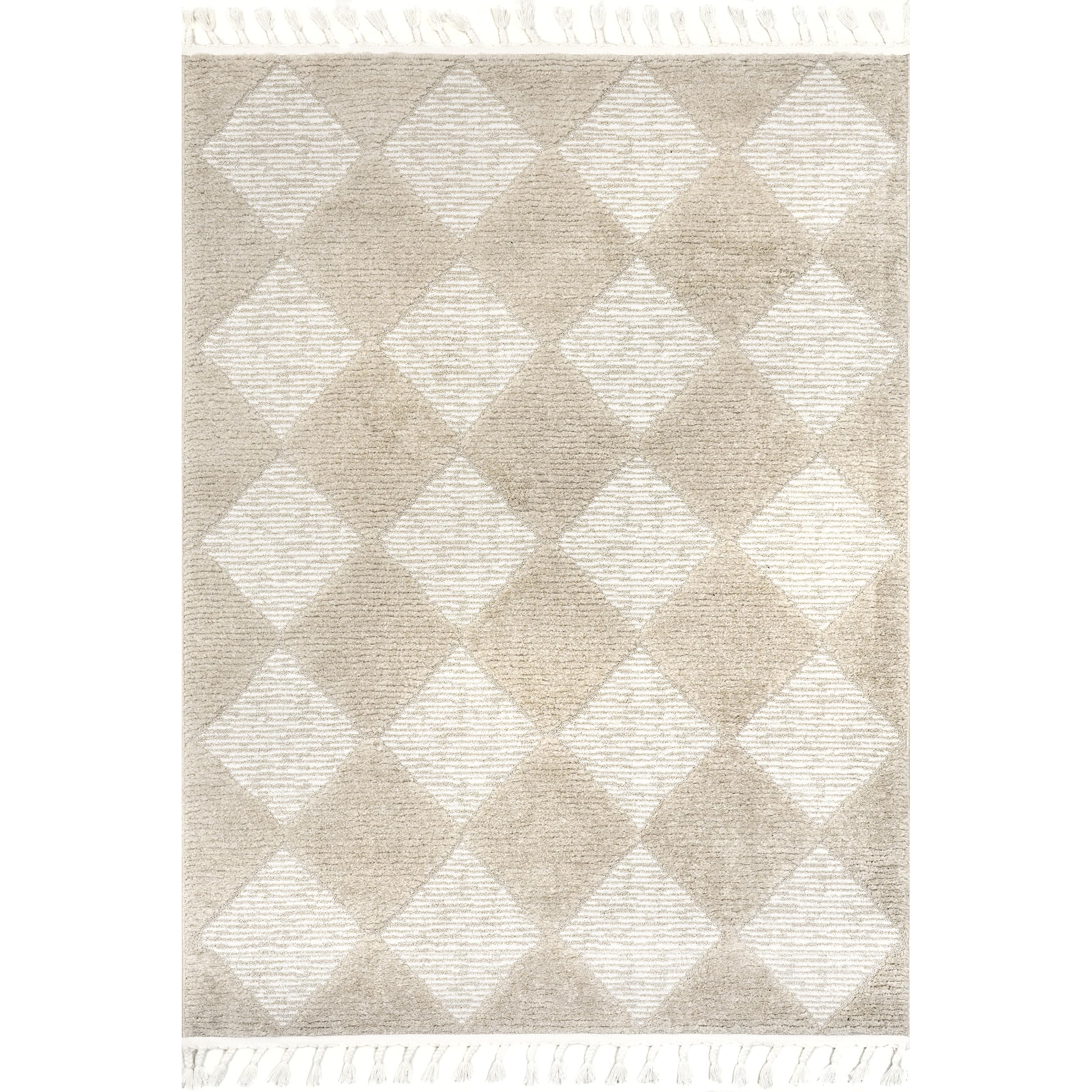 nuLOOM Marissa Trellis 8x10 Area Rug for Living Room Bedroom Dining Room Kitchen, Beige/Ivory