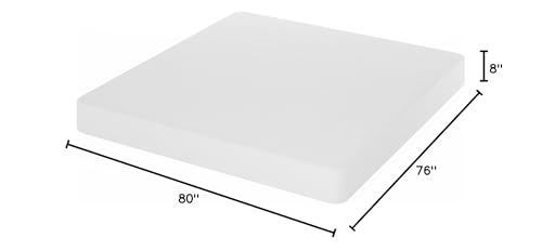 Furinno Tidur Cooling Gel Memory Foam Mattress, 8 Inch, King, White