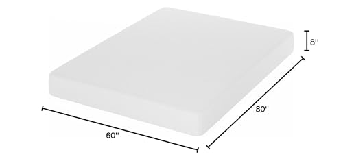 Furinno Tidur Cooling Gel Memory Foam Mattress, 8 Inch, Queen, White