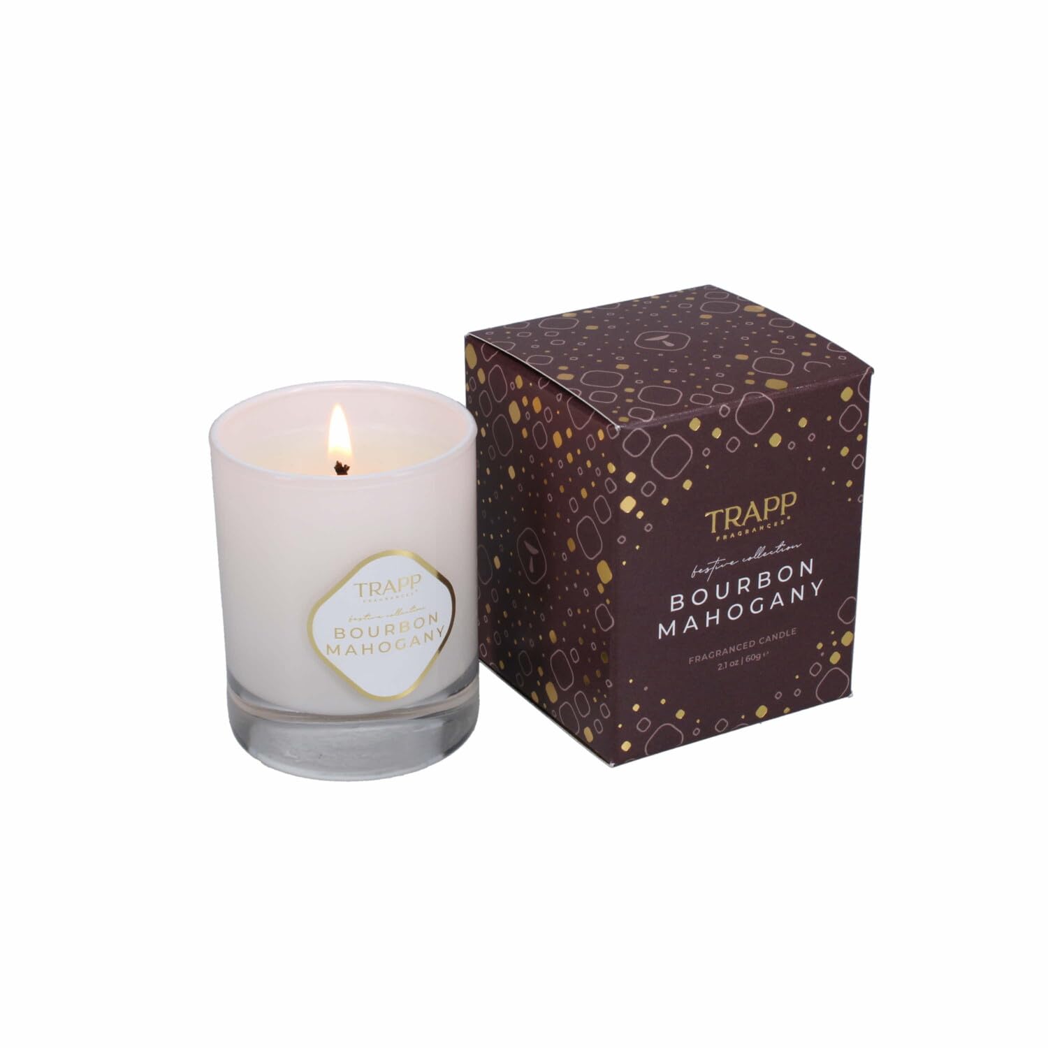 Trapp No. 97 - Bourbon Mahogany - 2.1 oz. Poured Votive Candle - Aromatic Home Fragrance with Seasonal Scent of Charred White Oak, Spanish Saffron, & Black Mahogany Notes - Soy Wax Blend