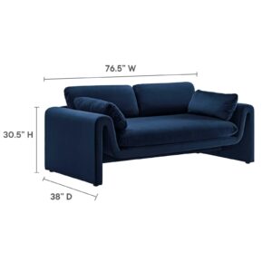 Modway EEI-6382-MID Waverly Performance Velvet Sofa, Midnight Blue