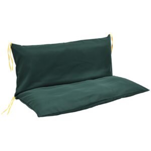 three seat swing replacement cushions only cover, anti-slip tie rope design bench cushions cover for outdoor furniture, zipper easy to change porch swing cushions cover (60"w x 40"d x 4"t, dark green)