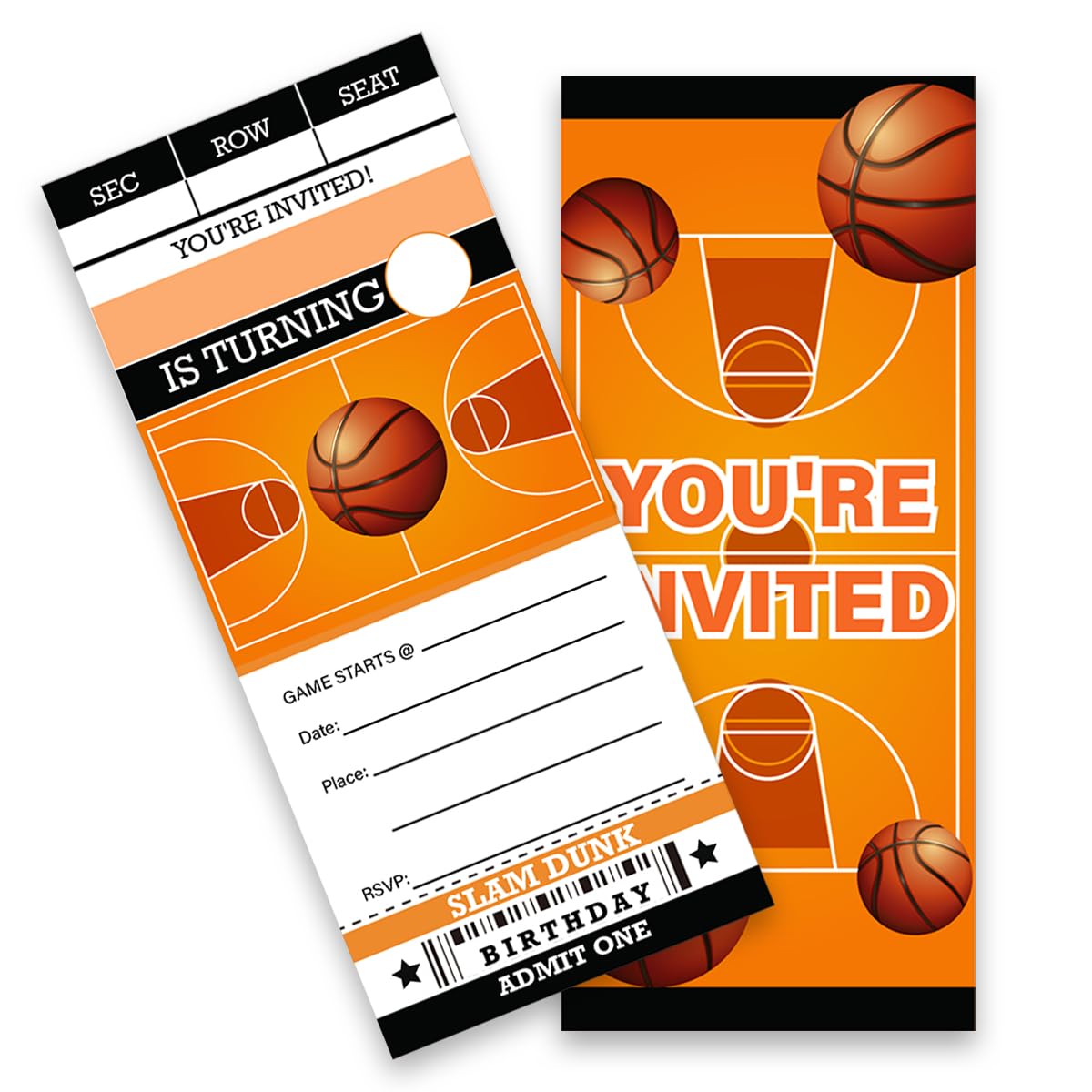 LyoGao Basketball Party Ticket Invitations Basketball Sport Theme Birthday Party Ticket Style Invitations Fill in Invites Card With Envelopes 20 Pack