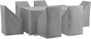 crosley furniture patio furniture covers, waterproof 7-piece cover set for dining, outdoor table and chairs, gray