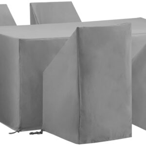 Crosley Furniture Patio Furniture Covers, Waterproof 7-Piece Cover Set for Dining, Outdoor Table and Chairs, Gray