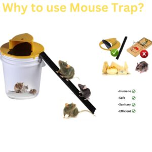 Mangucci 2 Set Bucket Mouse Trap | Indoor/Outdoor Mouse Trap Bucket Flip Lid, Reusable Mouse Traps Auto Reset Lid, Compatible with 5 Gallon Bucket Rat Trap Multi Catch