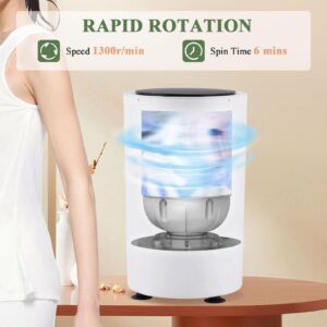 Meticuloso Electric Clothes Spin Dryer, Portable Mini Dryer, 110V Compact Spin Dryer Laundry Dryer for Apartment, School, Dorm, RV, Camping