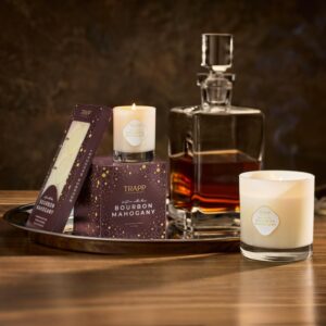 Trapp No. 97 - Bourbon Mahogany - 2.1 oz. Poured Votive Candle - Aromatic Home Fragrance with Seasonal Scent of Charred White Oak, Spanish Saffron, & Black Mahogany Notes - Soy Wax Blend