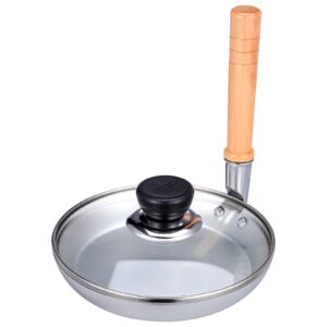 oatipho oyakodon pan, japanese parent-child pot 6.7 inches/17 cm donburi pan with lid creative vertical handle frying pan japanese cuisine pan egg pan for gas (uncoated)