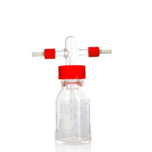 alwsci lab 250 ml gas washing bottle graduated lab buffer bottle screw-cap system with drechsel-head with filter disc adjustable immersion for chemistry lab glassware kit