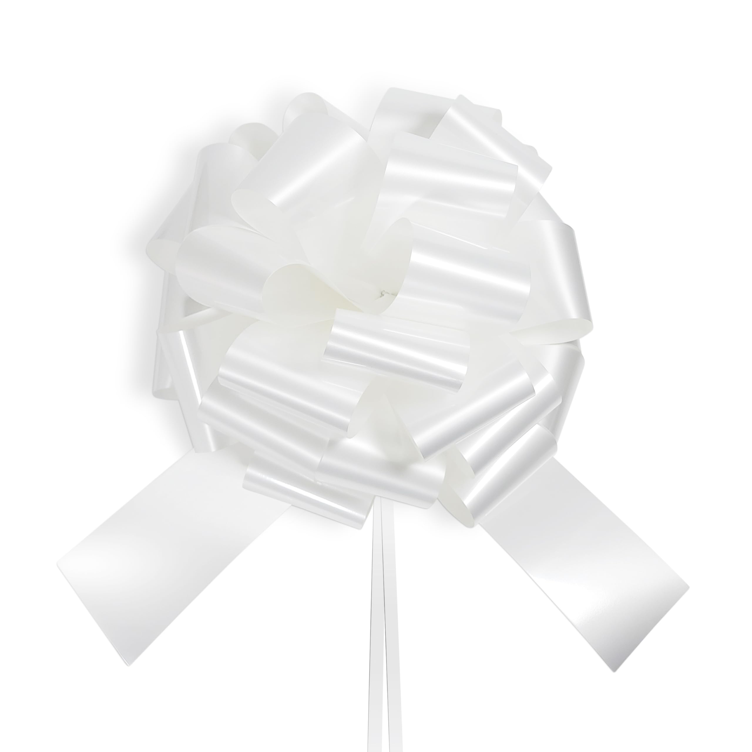 BOXHOME Big Car Bow 18" White Large Gift Wrap Ribbon Pull Bows for Party, Birthday, Wedding Garlands & Swag, Fundraise, Decoration