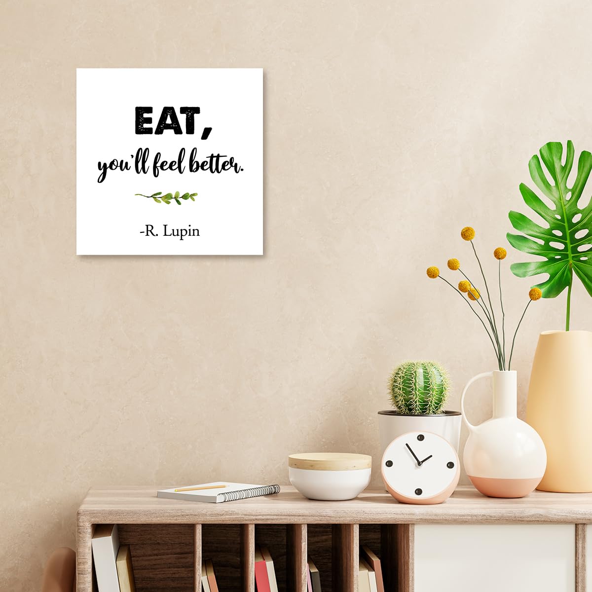 z-crange Eat You'll Feel Better Wood Block Sign Desk Decor,Rustic Inspirational Wooden Box Plaque Sign Desk Decor for Home Kitchen Dining Room Restaurant Cafe Shelf Table Decor Decorations