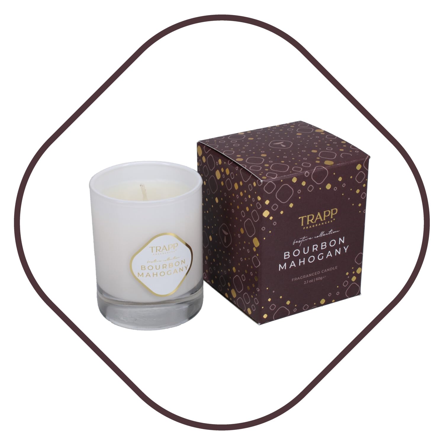 Trapp No. 97 - Bourbon Mahogany - 2.1 oz. Poured Votive Candle - Aromatic Home Fragrance with Seasonal Scent of Charred White Oak, Spanish Saffron, & Black Mahogany Notes - Soy Wax Blend