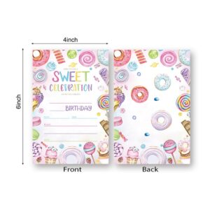 LoaHak Candyland Birthday Party Invitations Card For Kids, Sweet Candy Party, Candyland Birthday Invitation. (079)