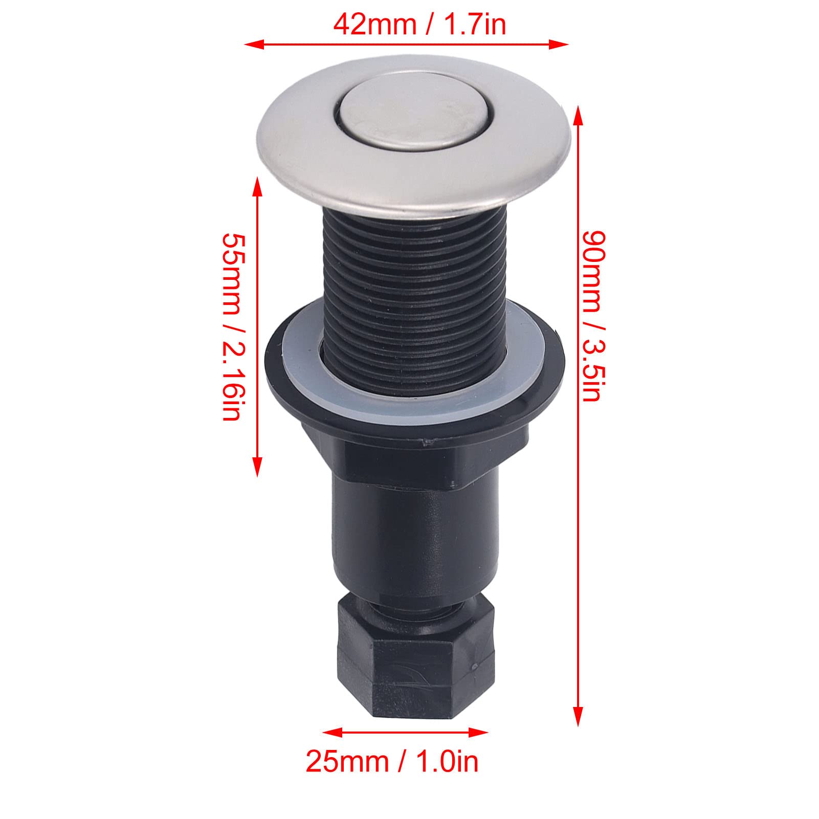 AYNEFY Garbage Disposal Air Switch,Stainless Steel Sink Top Garbage Disposal Air Actived Switch Button Waste Disposer Replacement Parts for Electric Water Heater Massage Bathtub