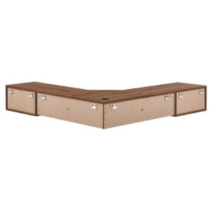 Modway EEI-6181-WAL Render Wall Mount Corner Office Desk, Walnut