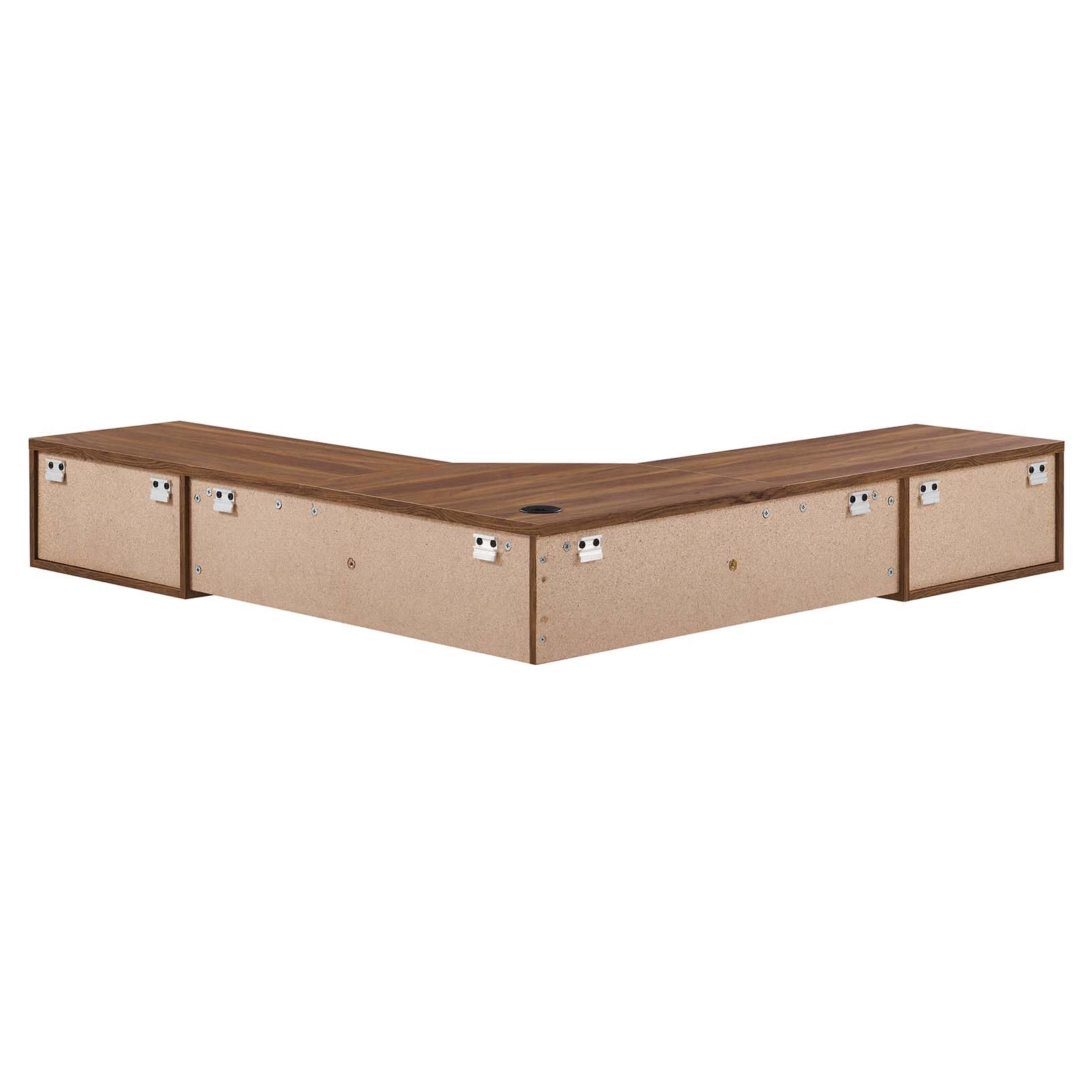 Modway EEI-6181-WAL Render Wall Mount Corner Office Desk, Walnut