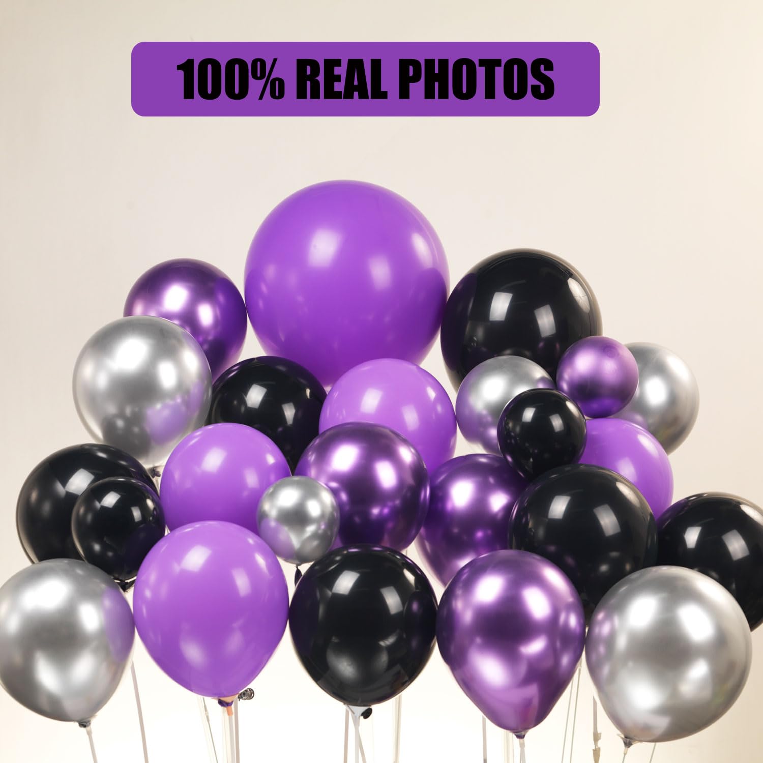 ECEAE Black Purple Silver Balloon Garland Kit Gothic Purple Balloon Arch For Nightmare Vampirina Party Decorations Backdrop Halloween Christmas Gothic Birthday Party Supplies Lavender Decor