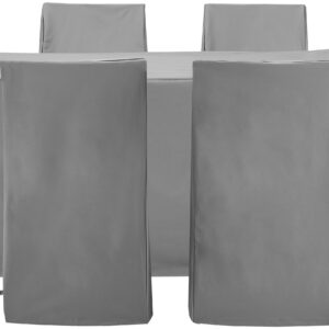 Crosley Furniture Patio Furniture Covers, Waterproof 5-Piece Cover Set for Dining, Outdoor Table and Chairs, Gray