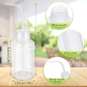 Maxdot 24 Pcs 5 oz Plastic Squeeze Bottles Bulk Transparent White Plant Watering Bottle with Narrow Mouth Scale Labels Tattoo Water Bottles for Safety Rinse Bottle Watering Tools, Plant Irrigation