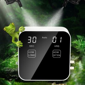 Reptile Humidifiers, Reptile Misting System, Reptile Mister Automatic with Timer, Terrarium Mister for Reptiles, Amphibians, Plants, Tank, Paludarium and Vivarium