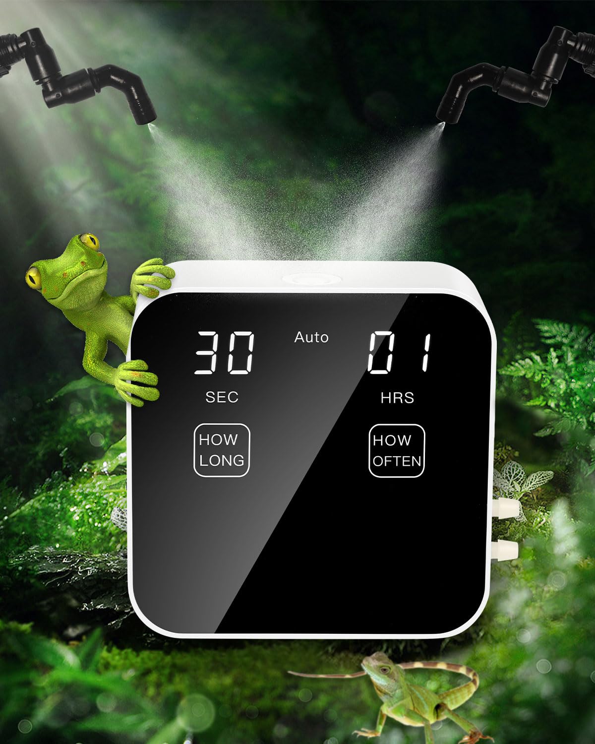 Reptile Humidifiers, Reptile Misting System, Reptile Mister Automatic with Timer, Terrarium Mister for Reptiles, Amphibians, Plants, Tank, Paludarium and Vivarium