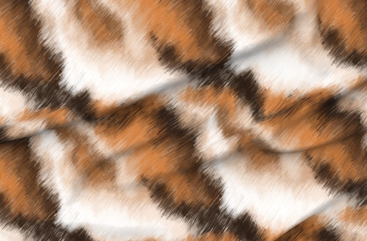 Spoonflower Fabric - Black White Orange Animal Print Fur Calico Cat Hair Watercolor Pencil Printed on Minky Fabric Fat Quarter - Sewing Baby Blankets Quilt Backing Plush